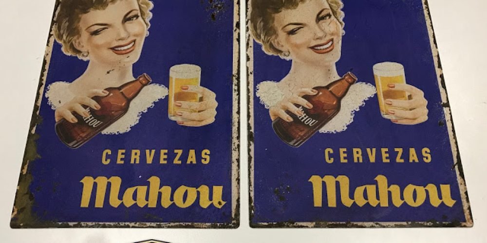 MAHOU CERVEZAS Placas Vintage Metálicas tamaño 280x380mm.
