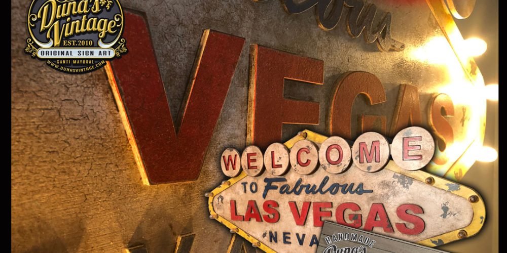 Curso, como pintar un Cartel de Welcome Las Vegas.