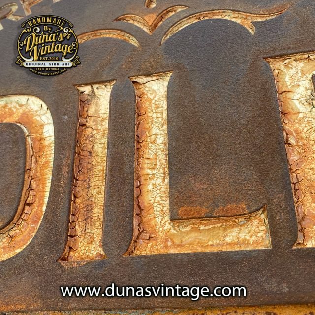 Cartel de Madera efecto Óxido TOILET