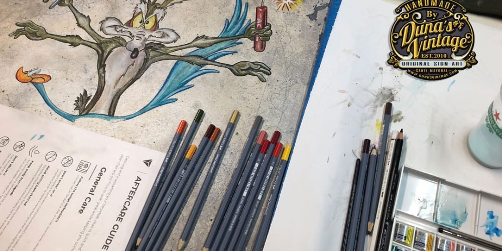 Ilustración Coyote 500x530mm para Frederic de Francia.