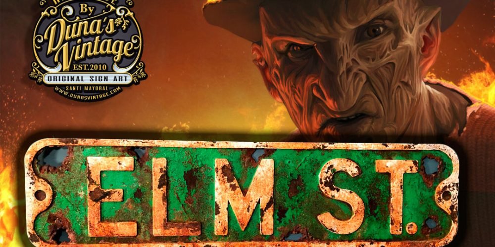 Placa de Madera ELM ST. Freddy Krueger Efecto Oxido.