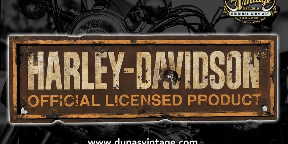 Cartel de Madera HARLEY-DAVIDSON Tamaño 1123x360mm.
