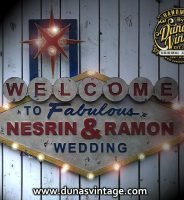Cartel de Madera Luminoso Welcome NESRIN & RAMON