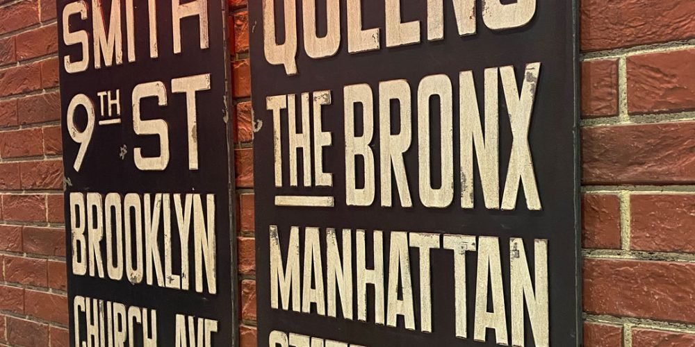 Carteles de madera con relieve NYC Subway Sign Smith 9th Street Brooklyn, Queens.
