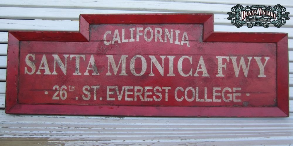 CARTEL DE MADERA SANTA MONICA FWY