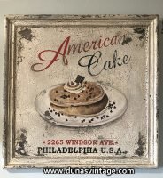 Cartel de Madera American Cake.