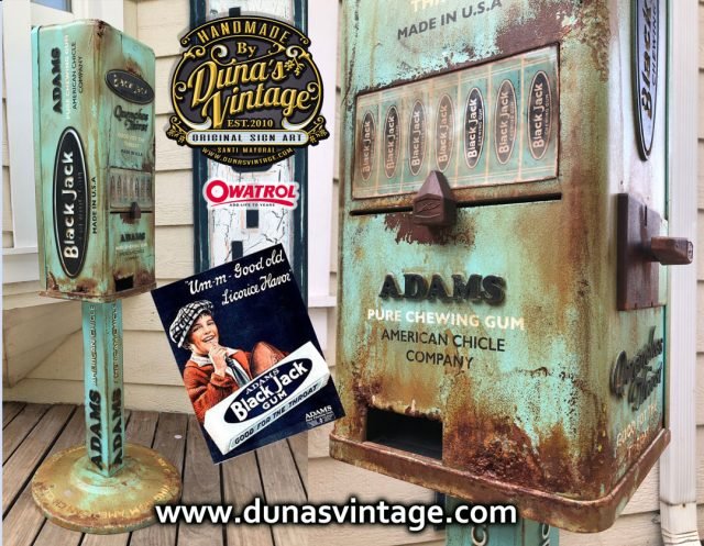 Black Jack Chewing Gum Machine Oxid. Chicle Adams