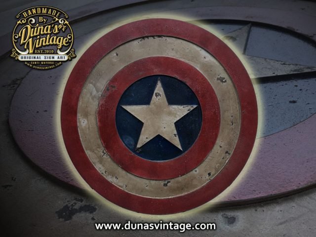 Escudo de Madera Capitan America Tamaño 65x65cm