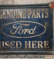 Cartel de Madera Ford Used Here, Duna´s Vintage.