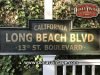 Cartel de Madera LONG BEACH BLVD, California.