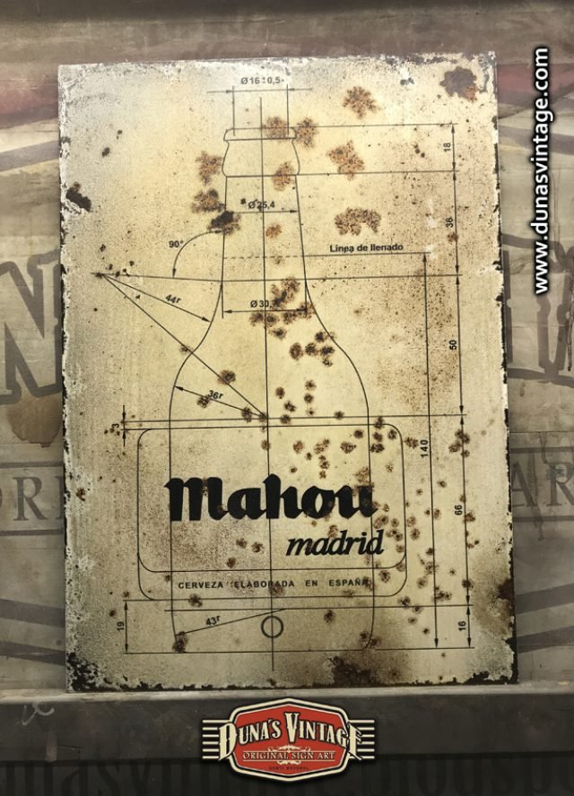 Chapa Metálica de CERVEZAS MAHOU BOTELLA