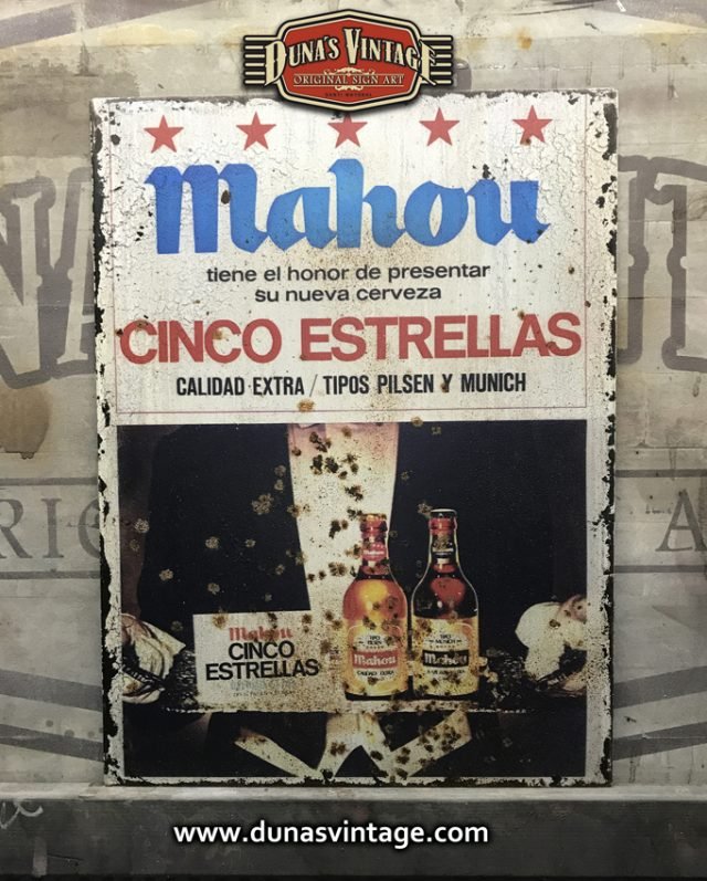 Chapa Metálica de  MAHOU CINCO ESTRELLAS