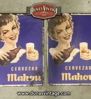 Chapa Metálica Hijos de C. Mahou Chica tamaño 42x50cm