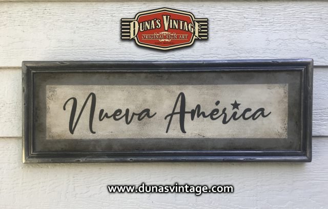 Cartel de Madera Nueva América.(Almería)