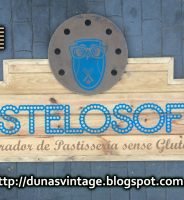 Cartel PASTELOSOFIA, Obrador de Pastisseria sense Gluten, Duna´s Vintage.