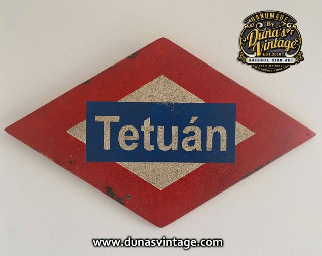 Placa de Madera Metro Madrid, parada Tetuán.