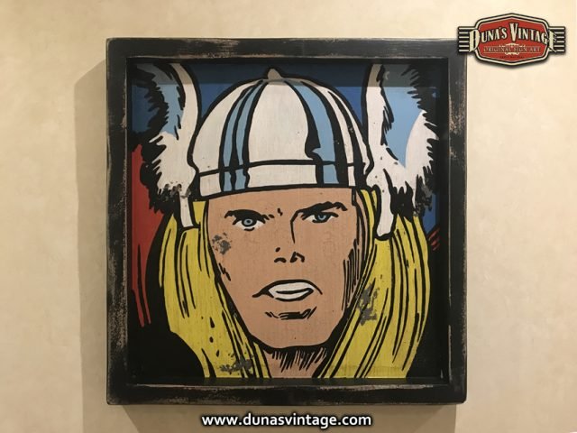 Cartel de Madera Superhéroes Vintage Thor.