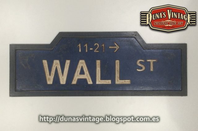 Placa WALL ST, DUNA´S VINTAGE (Encargo para la República Checa)