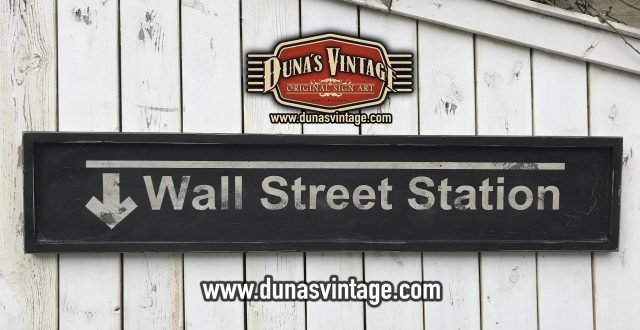Cartel Wall Street Station tamaño 1500x300mm