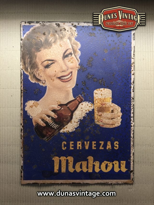 Chapa Metálica Mahou 43x60cm.