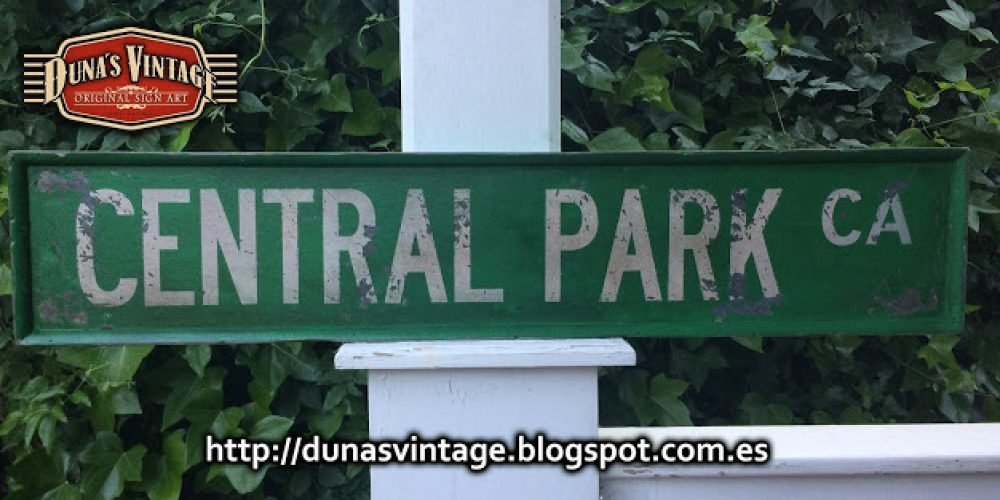 Cartel de Madera CENTRAL PARK CA, Tamaño 800x160mm, Duna´s Vintage