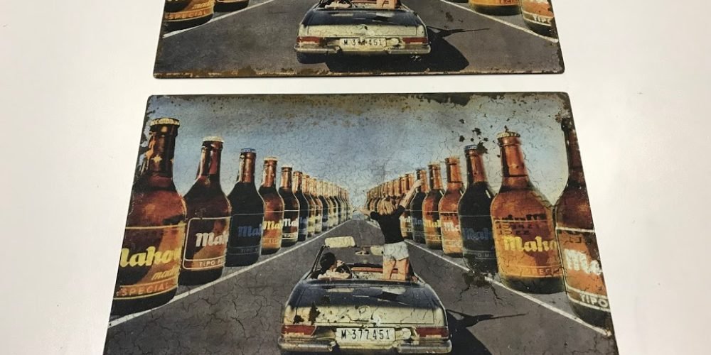 MAHOU CERVEZA Placas Vintage Metálicas tamaño 400x250mm