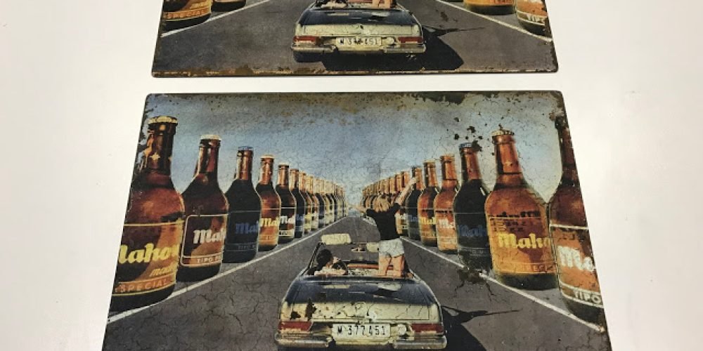 MAHOU CERVEZA Placas Vintage Metálicas tamaño 400x250mm