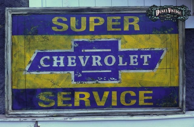 Cartel de Madera CHEVROLET SERVICE