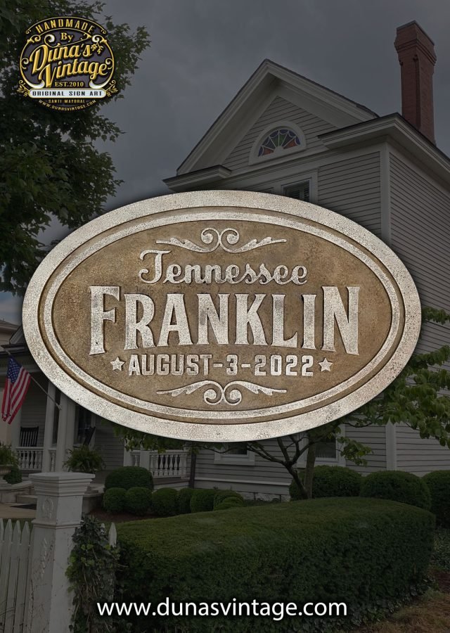 Cartel de Madera en relieve – Homenaje a Franklin, Tennessee