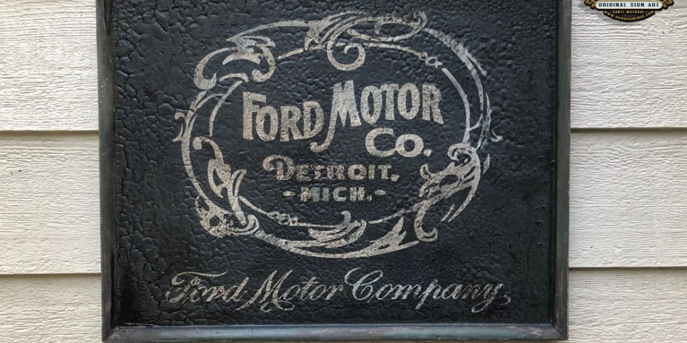 Cartel de Madera Ford Motor Company.