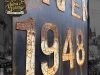 CARTEL DE MADERA FRANKLYN AVENUE 1948 NYC SUBWAY