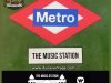 Cartel Placa Metro en Aluminio Warner Music Station.