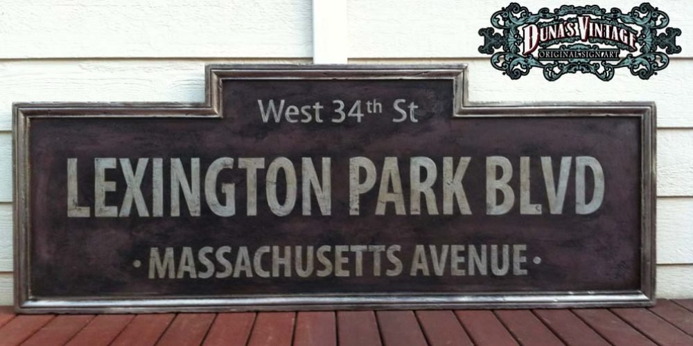 Cartel de Madera LEXINGTON PARK BLVD