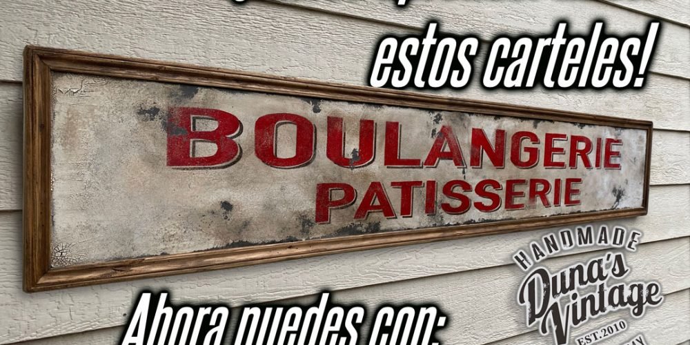 Cartel de Madera BOULANGERIE PATISSERIE .