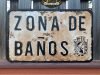 Placa de Madera efecto óxidado ZONA DE BAÑOS.