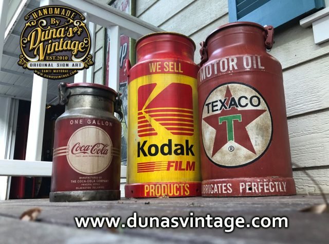 Lecheras de Aluminio Personalizadas, Coca-Cola, Kodak y Texaco.