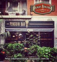 Cartel PENGUIN BAR, BILBAO. Duna´s Vintage