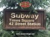 Cartel de Madera Subway Times Square Oxid Old.