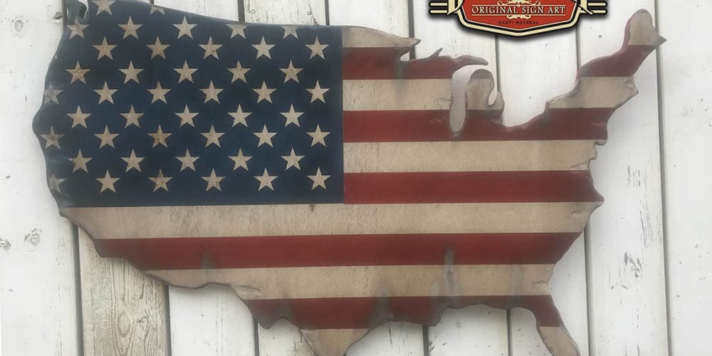 AMERICAN FLAG MAPA USA