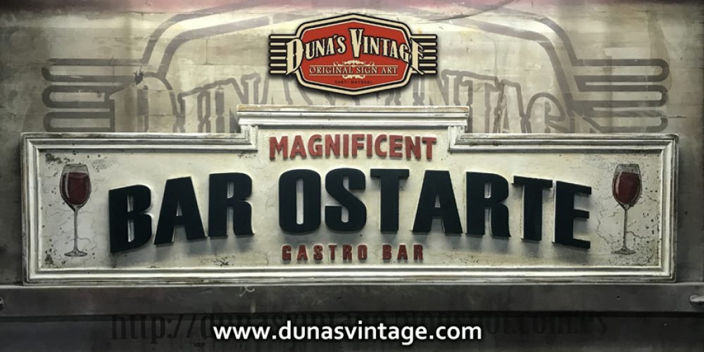 Cartel de madera BAR OSTARTE (San Sebastián)