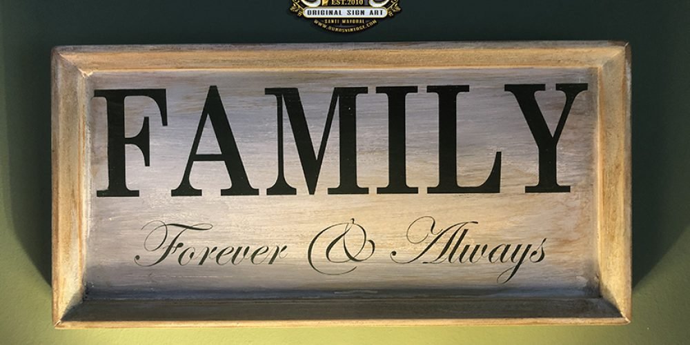Cartel de Madera FAMILY
