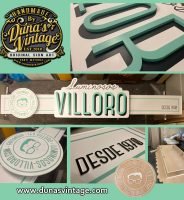 Cartel de Madera LUMINOSOS VILLORO BCN