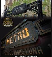 ¿Qué os parece este cartel modernista de 1924, inspirado en la última entrada de metro que queda en pie en Urquinaona, Barcelona?