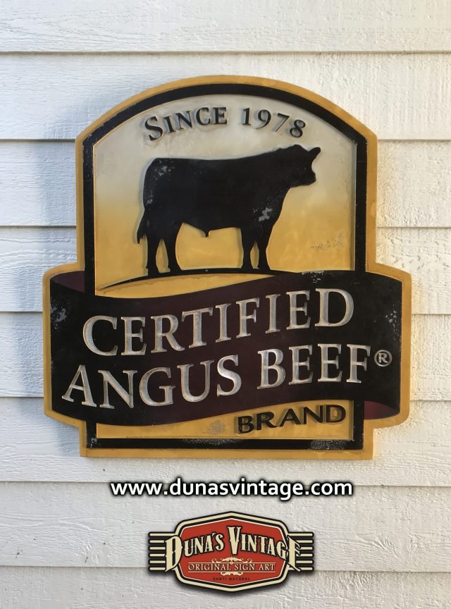 CARTEL DE MADERA CERTIFIED ANGUS BEEF