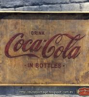 Réplica cartel de madera Coca-Cola IN BOTTLES, Yellow