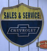 Cartel de madera CHEVROLET SALES & SERVICE