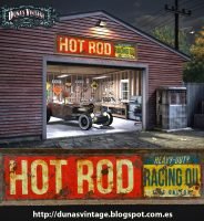 “HOT ROD RACING OIL” Metal Signs, Duna´s Vintage.