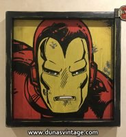 Cartel de Madera Superhéroes Vintage Iron Man.
