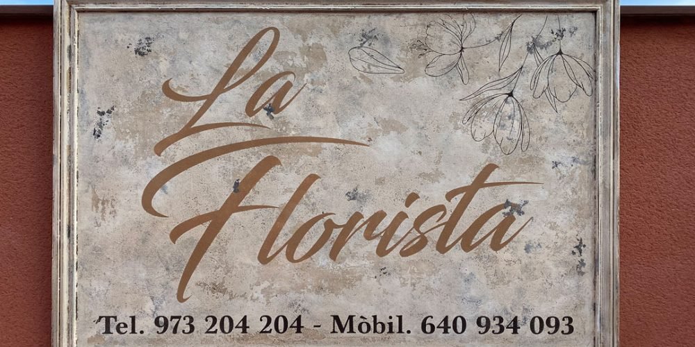 Cartel de Madera La Florista