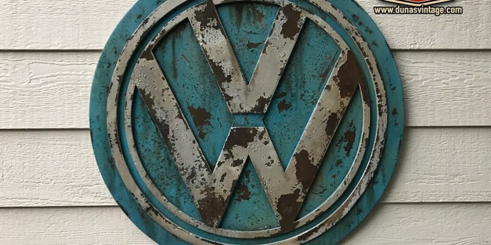 Cartel logotipo Retro Volkswagen.